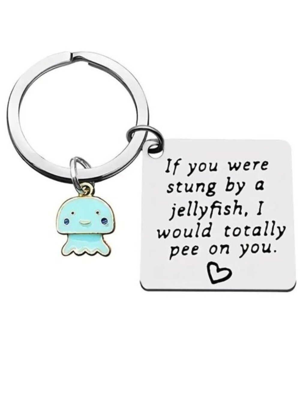 Funny Bag Charm Keychain If You Were Stung By A Jellyfish PEE Purse Backpack